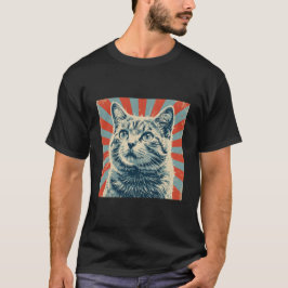 Katze Vintage abgenutztes Poster  T-Shirt
