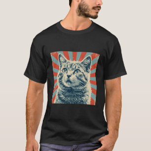 Katze Vintage abgenutztes Poster T-Shirt