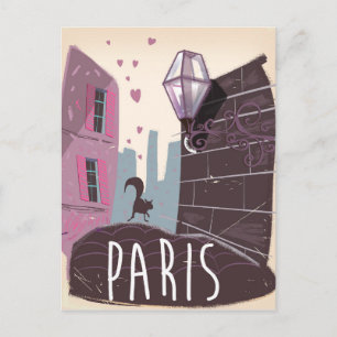 Katze Vintage Paris Reiseplakat. Postkarte