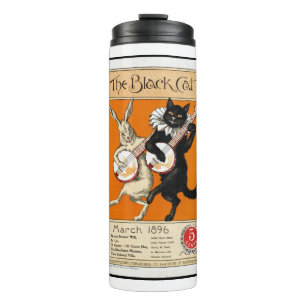 Katze Vintage Poster Anzeige Retro Design Poster Thermosbecher