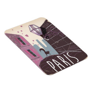 Katze Vintages Pariser Reiseplakat. Magnet