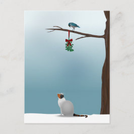 Katze, Vögel und Misteltiere Postkarte