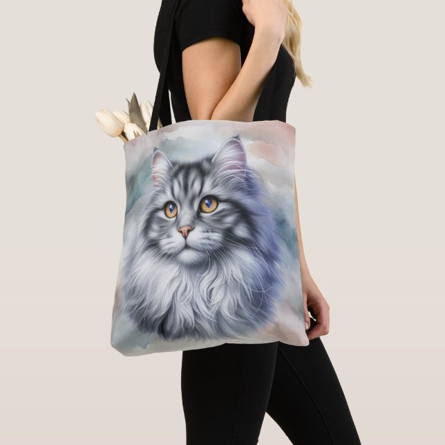 Katze voll Grace in Aquarellfarbe (Von Nahem)