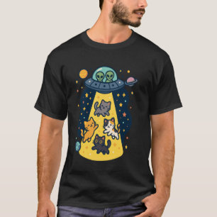 Katze von Außerirdischen entführt Lustige Katzenre T-Shirt
