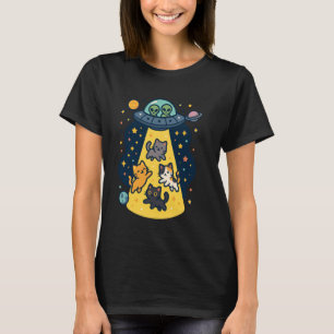 Katze von Außerirdischen entführt Lustige Reise de T-Shirt