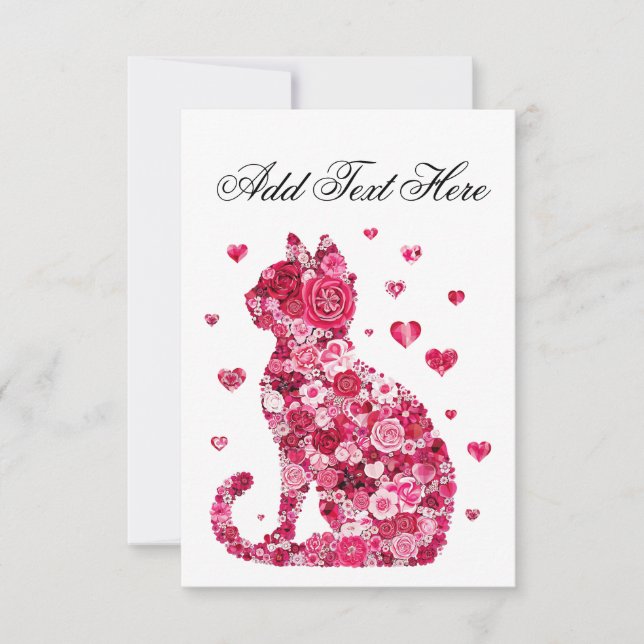 Katze von Rose Karte (Vorderseite)