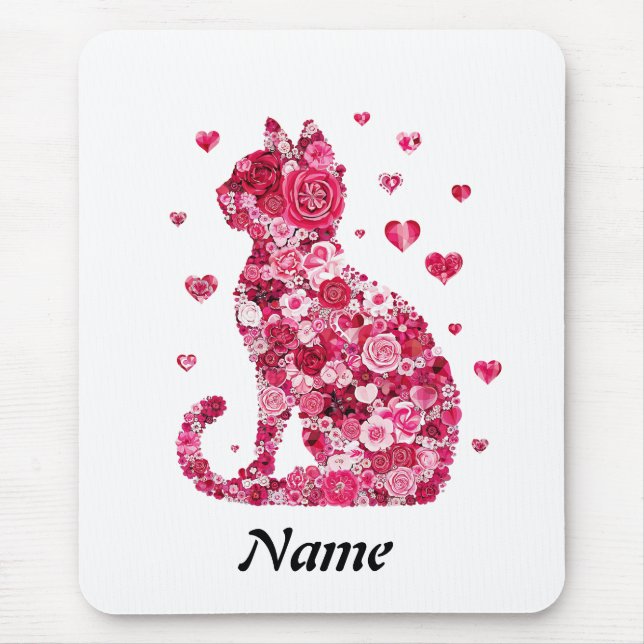 Katze von Rose Mousepad (Vorne)
