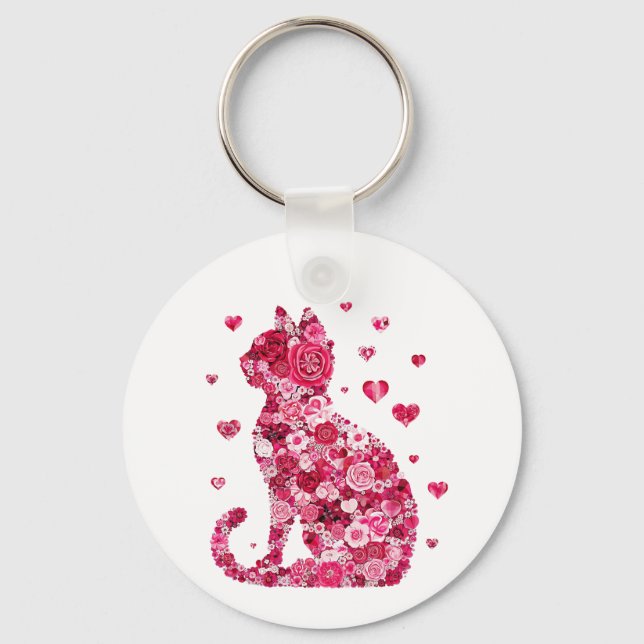 Katze von Rose Schlüsselanhänger (Vorderseite)