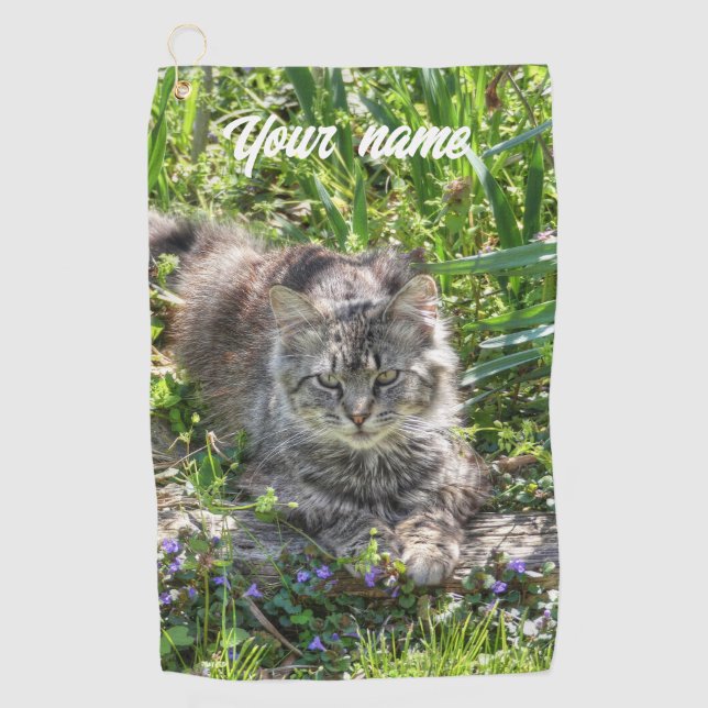 Katze während Eclipse Golfhandtuch (Vorderseite)