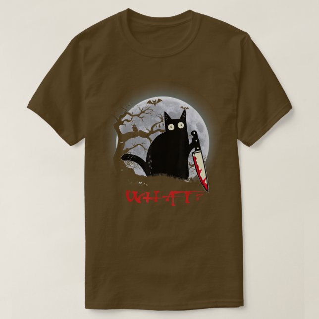 Katze, was für eine mörderische schwarze Katze mit T-Shirt (Design vorne)