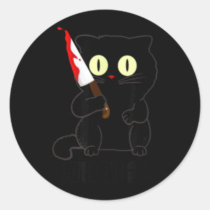 Katze Was Lustige Gruselige Schwarze Katze Hallowe Runder Aufkleber