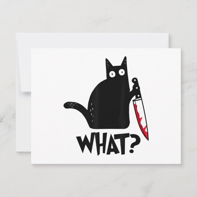 Katze Was_ Lustige Schwarze Katze  (Vorderseite)