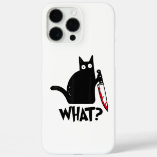 Katze Was_ Lustige Schwarze Katze iPhone 16 Pro Max Hülle