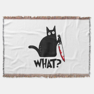 Katze Was_ Lustige Schwarze Katze Decke
