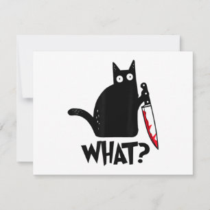 Katze Was_ Lustige Schwarze Katze Einladung