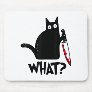 Katze Was_ Lustige Schwarze Katze  Mousepad