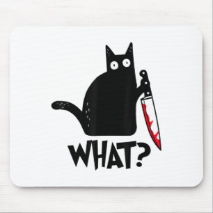Katze was lustige schwarze Katze Murderous Katze m Mousepad