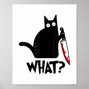 Katze Was_ Lustige Schwarze Katze Poster
