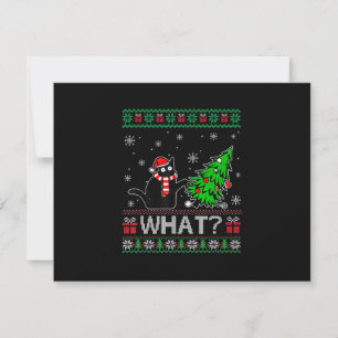 Katze Was lustige schwarze Katze Pushing Weihnacht RSVP Karte