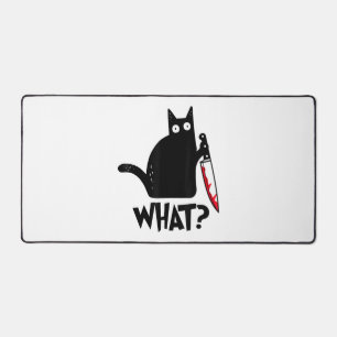 Katze Was_ Lustige Schwarze Katze  Schreibtischunterlage