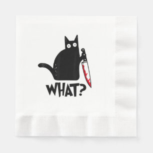 Katze Was_ Lustige Schwarze Katze Serviette