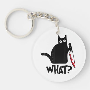 Katze Was Lustiges Schwarzes Katze Shirt Mörderisc Schlüsselanhänger