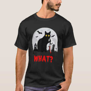 Katze Was Mörderische Schwarze Katze Auf Friedhof T-Shirt