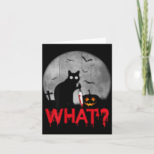 Katze Was_ Mörderische Schwarze Katze Mit Messer H Karte