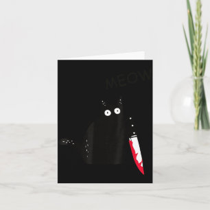 Katze Was_ Mörderische Schwarze Katze Mit Messer H Karte