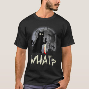 Katze Was Mörderische Schwarze Katze Mit Messer Ha T-Shirt