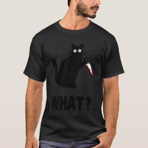 Katze Was Mörderische Schwarze Katze Mit Messer T-Shirt