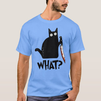 Katze Was Murderschwarze Katze mit Knife Geschenk  T-Shirt