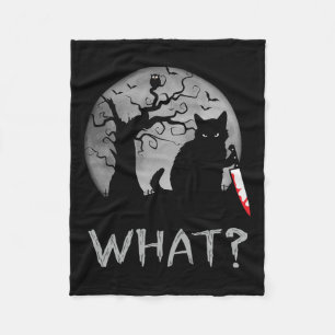 Katze, was Murderschwarze Katze mit Knife Kostüm H Fleecedecke
