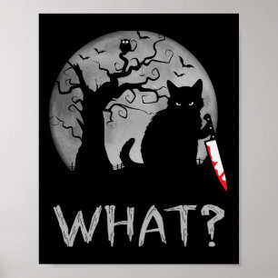 Katze, was Murderschwarze Katze mit Knife Kostüm H Poster