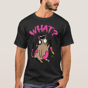 Katze Was Zombie Schwarze Katze Mit Messer Hallowe T-Shirt