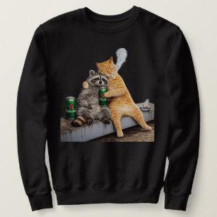 Katze Waschbär raucht Zigarette   Vintage Meme Tri Sweatshirt
