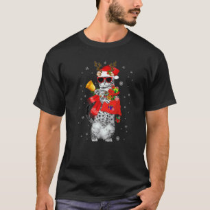 Katze Weihnachten 2022 Rentier Santa Hut Katze Wei T-Shirt
