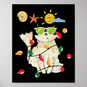 Katze Weihnachten im Juli Coole Katze Haustier Som Poster