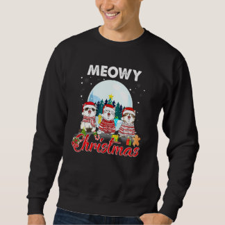 Katze Weihnachten Meowy Catmas Hut Santa Xmas Kind Sweatshirt
