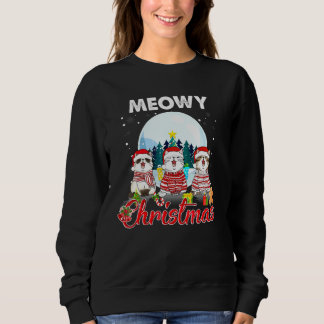 Katze Weihnachten Meowy Catmas Hut Santa Xmas Kind Sweatshirt