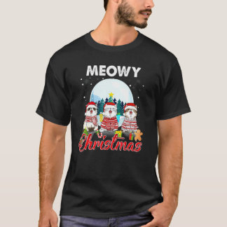 Katze Weihnachten Meowy Catmas Hut Santa Xmas Kind T-Shirt