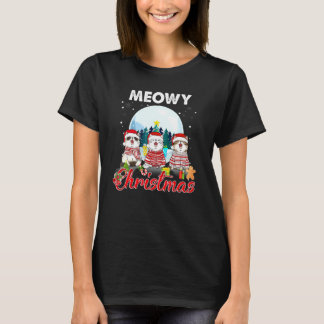 Katze Weihnachten Meowy Catmas Hut Santa Xmas Kind T-Shirt
