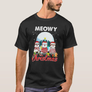 Katze Weihnachten Meowy Catmas Hut Santa Xmas Kind T-Shirt