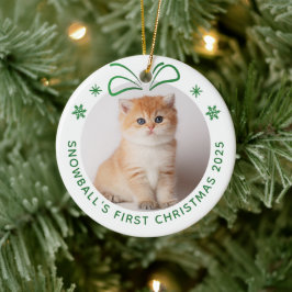 Katze Weihnachten Personalisiertes Foto Urlaub Keramik Ornament