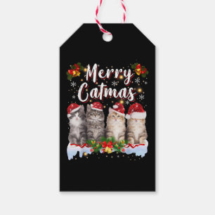 Katze Weihnachten Santa Hut Lustig Frohe Katmas Geschenkanhänger