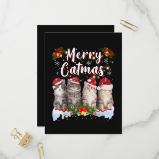 Katze Weihnachten Santa Lustig Frohe Katzenweihnac Einladungspostkarte