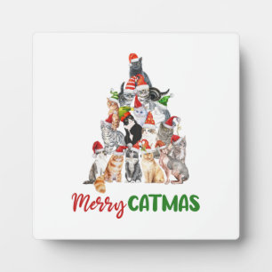 Katze Weihnachtsbaum Katzenliebhaber Weihnachten Fotoplatte