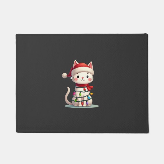 Katze Weihnachtsbaum Weihnachten (3) Fußmatte (Vorderseite)