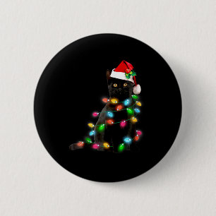 Katze Weihnachtslicht Lustiger Katzenliebhaber Wei Button