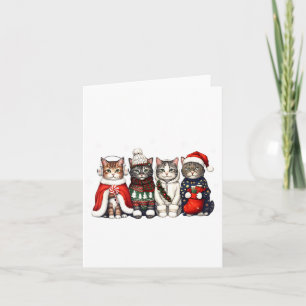 Katze Weihnachtslicht Rentier Santa Weihnachten Ka Karte